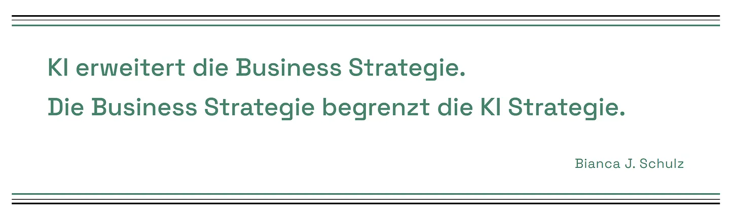 AI expands business strategy. Business strategy limits AI strategy. — Bianca J. Schulz